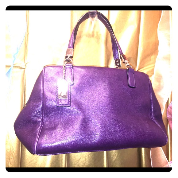 Coach’s Purple Leather Satchel/ updating - Picture 1 of 9